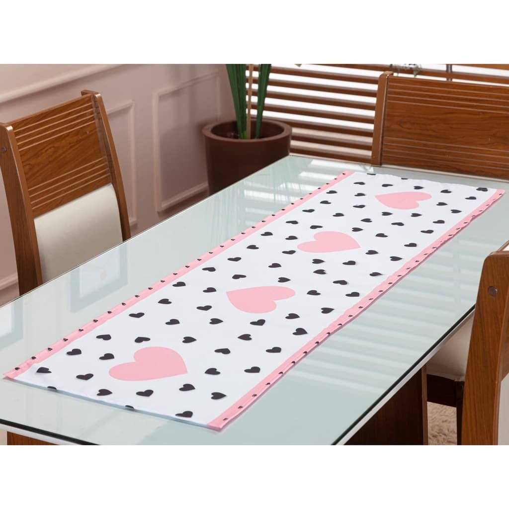 Caminho de Mesa Trilho Passadeira Retangular Estampada 4 ou 6 Lugares 1,35x0,35