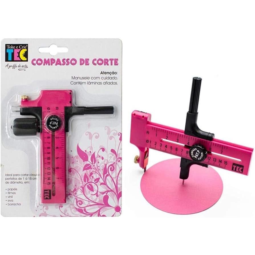 COMPASSO CORTE CIRCULAR COM LÂMINA E GRAFITE TOKE E CRIE