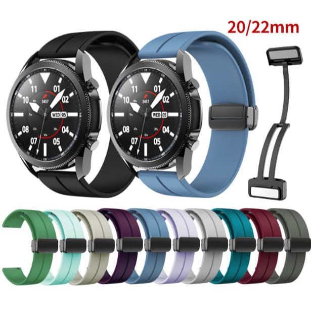 Pulseira 20 22mm Silicone Magnética Compatível Amazfit Gts 3Bip SBip LiteGtsGts 2Gtr 42mm2 Mini Smartwatch Relógio