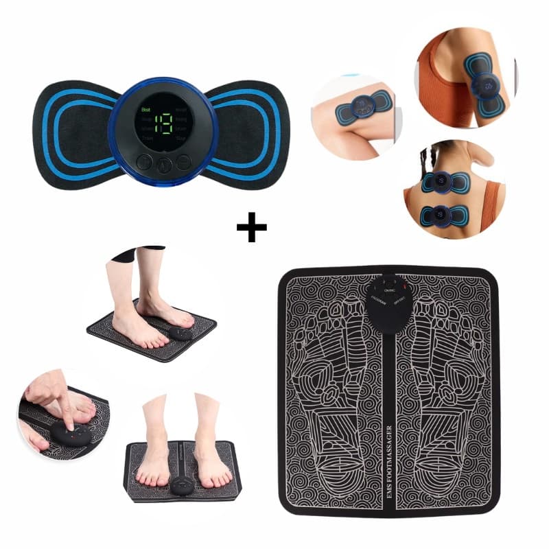 1/2/3 Kit Tapete Massageador de Pês + Mini Massageador de Costas