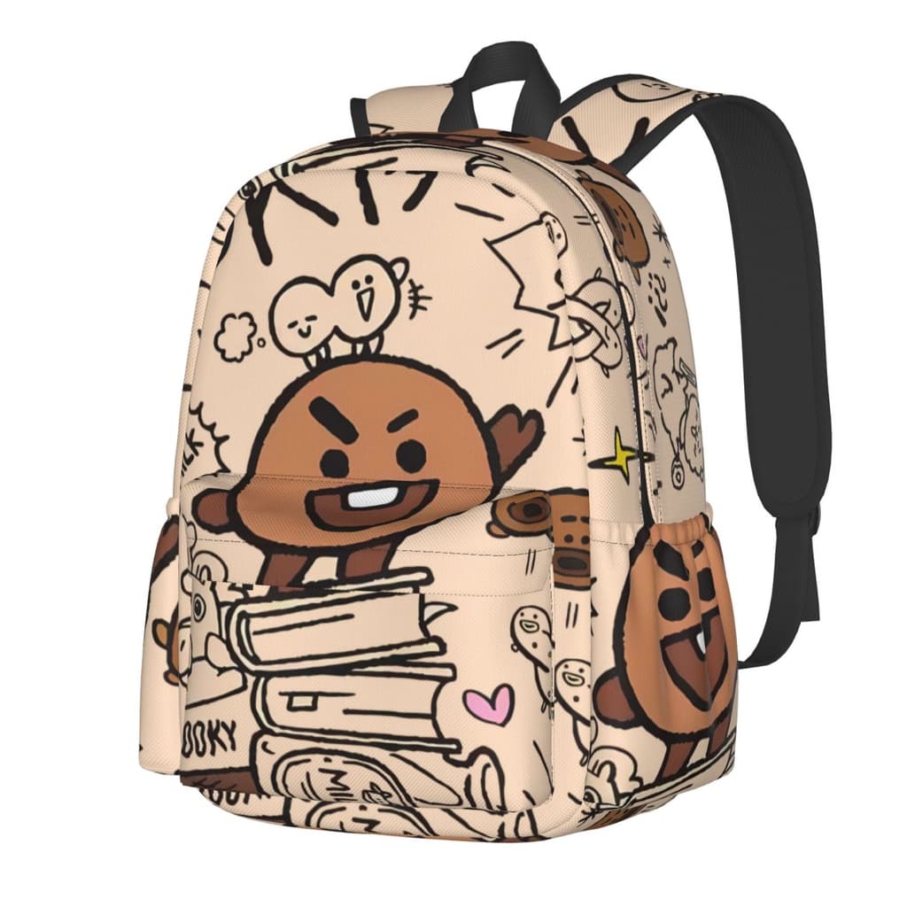 BT21 BTS Mochila Escolar Leve De Viagem Homens Mulheres Grande Capacidade