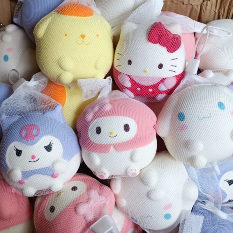 Squishy Bichinho Brinquedo anti Stress Bola anti Estresse Sanrio Kuromi Melody Desenho animado Música Pinça Música Rebound Lento Descompressão Toy Vent Ball Press Toy Girl Gift Presentes para Meninas Brinquedos infantis