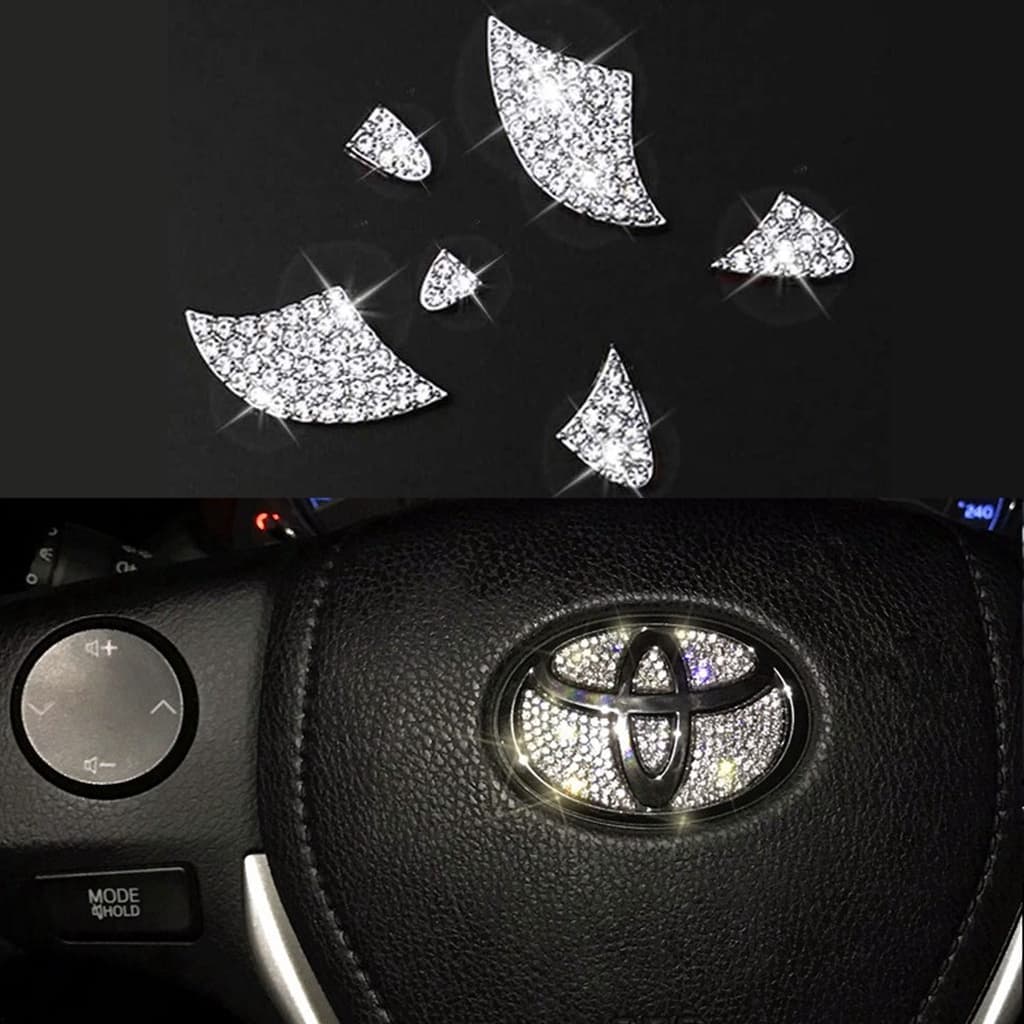 Adesivo De Decoração De Volante De Carro Com Diamantes De Cristal Compatível Toyota Camry , Corolla , Rav4 , 4runner , H