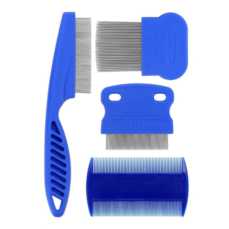 Alilin Conjunto De 4 Peças De Pente Para Piolhos De Animais De Estimação , Portátil , Cabeça De Dente Fino , De Cabelo P