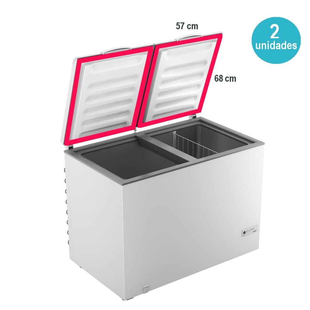 Kit 2 Borracha Gaxeta Freezer Consul Chb42 57x68 Original