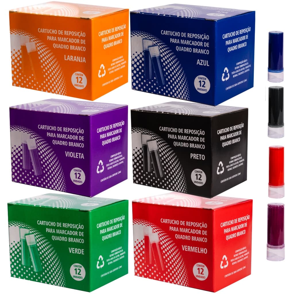 Refil Recarga Para Pincel Board Master Caixa com 12 Unidades