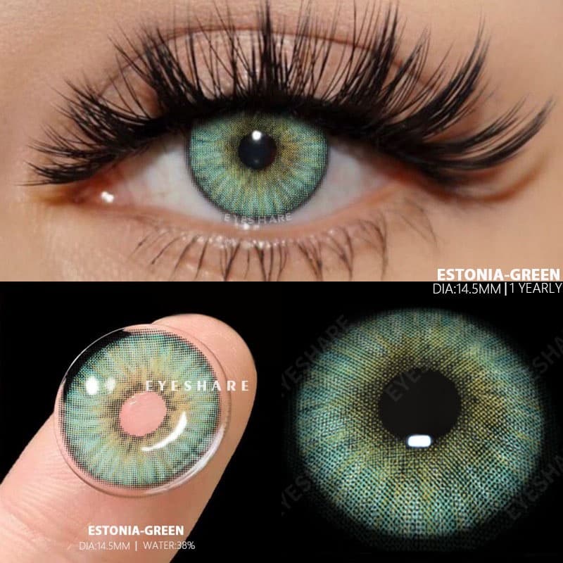 EYESHARE 1 Par Lentes De Contato Coloridas Para Os Olhos Azul Anualmente Belas Alunos Moda Verde