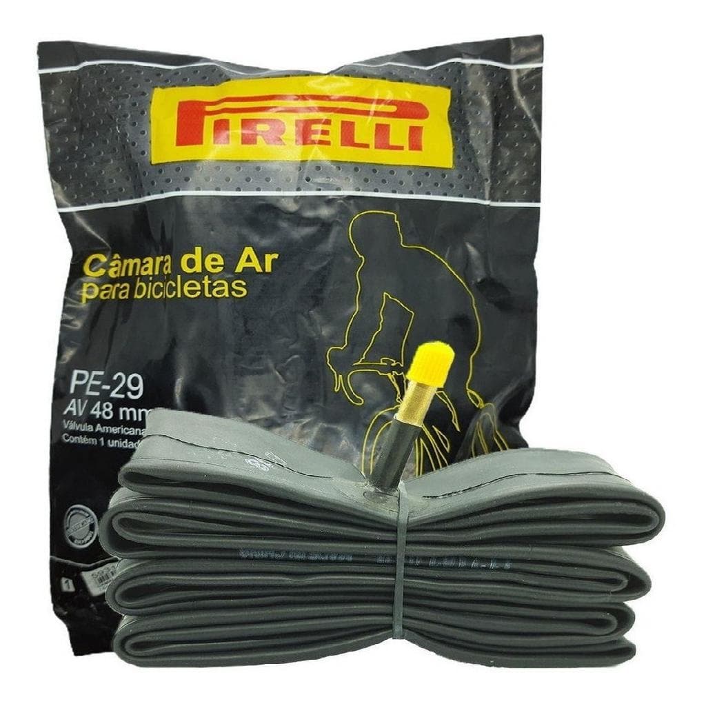 CÂMARA DE AR PIRELLI ARO 29 BICO GROSSO 48MM VÁLVULA LONGA PE-29 MTB RESISTENTE