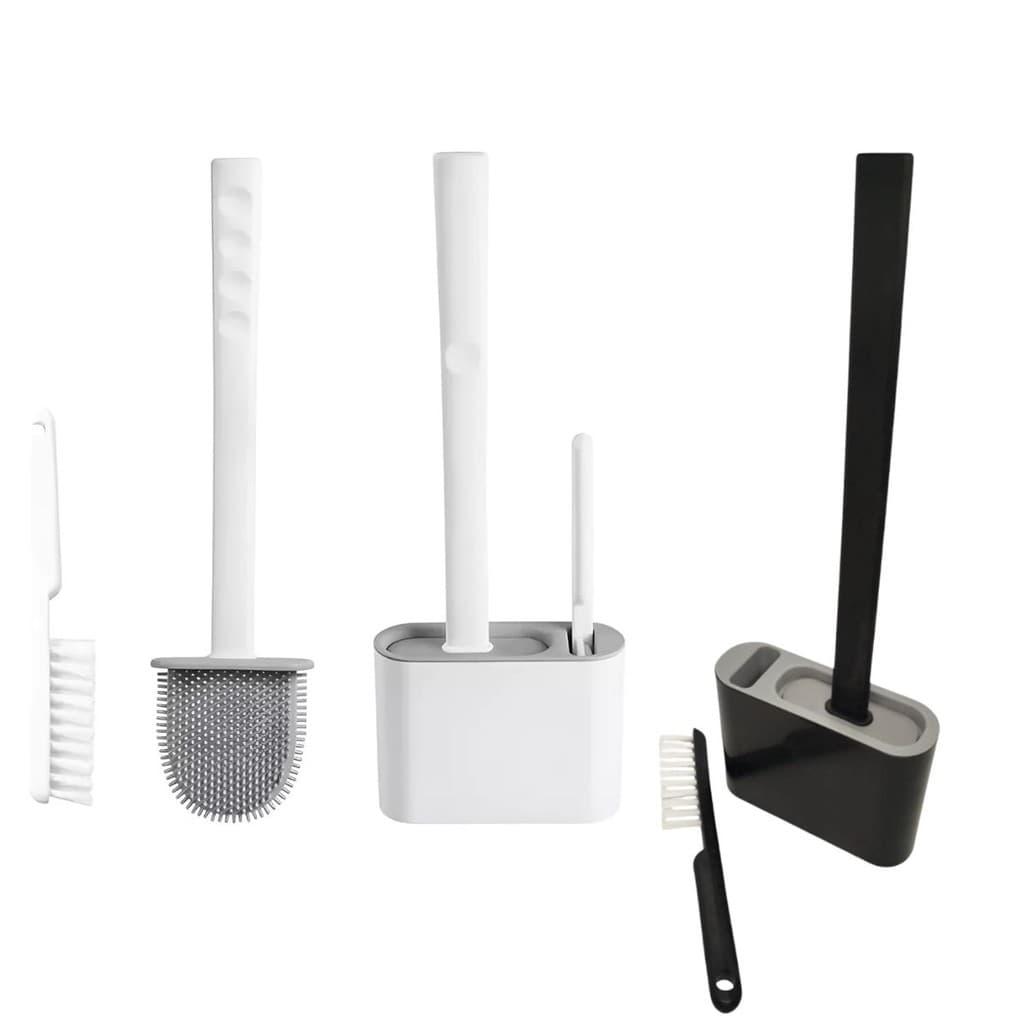 Conjunto de Escovas Sanitaria Limpeza Banheiro Vaso Suporte