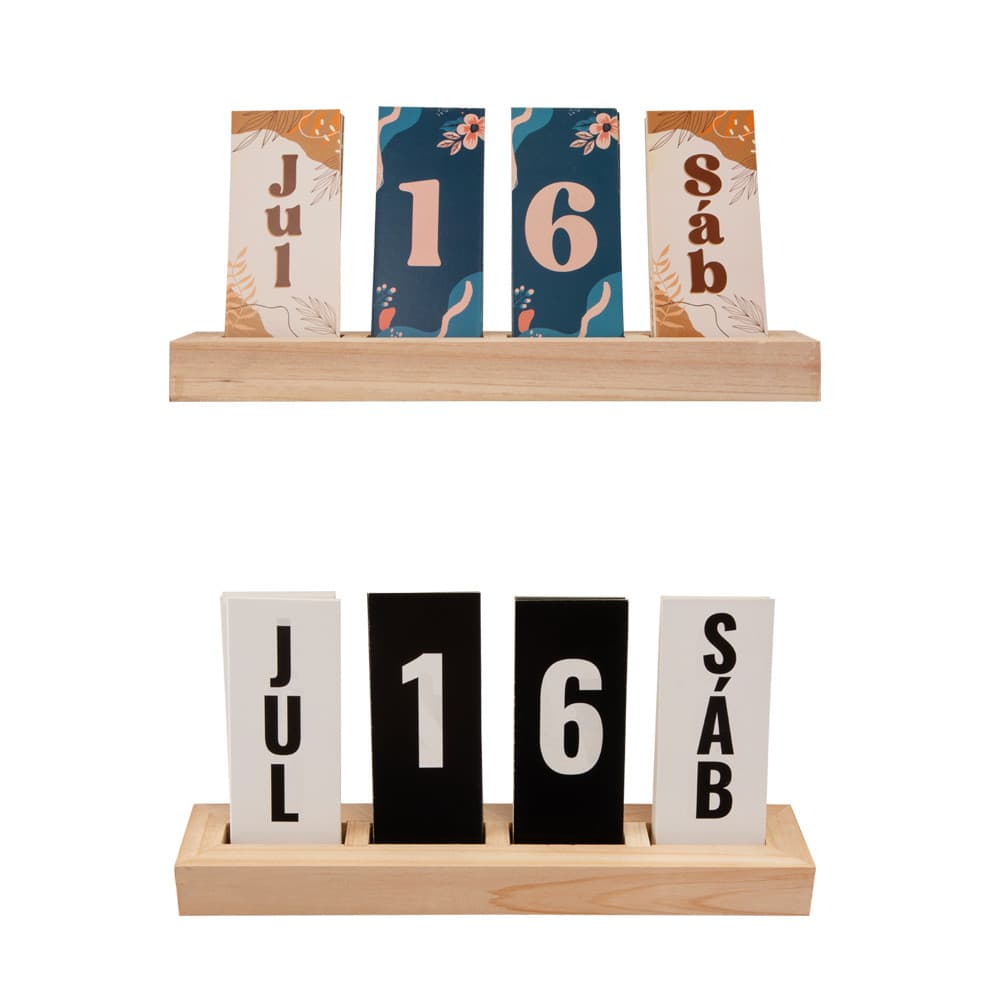 Calendário de Mesa Decorativo com Plaquinhas para Mesa Escritório Decoração Casa
