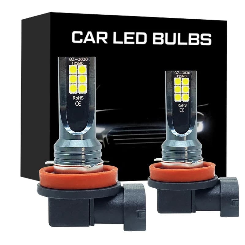 2Pcs H8 H9 H11 Lâmpadas de Nevoeiro LED para Carro DRL Farol de Motocicleta Lâmpada de Condução Automática 3000K 6000K 1