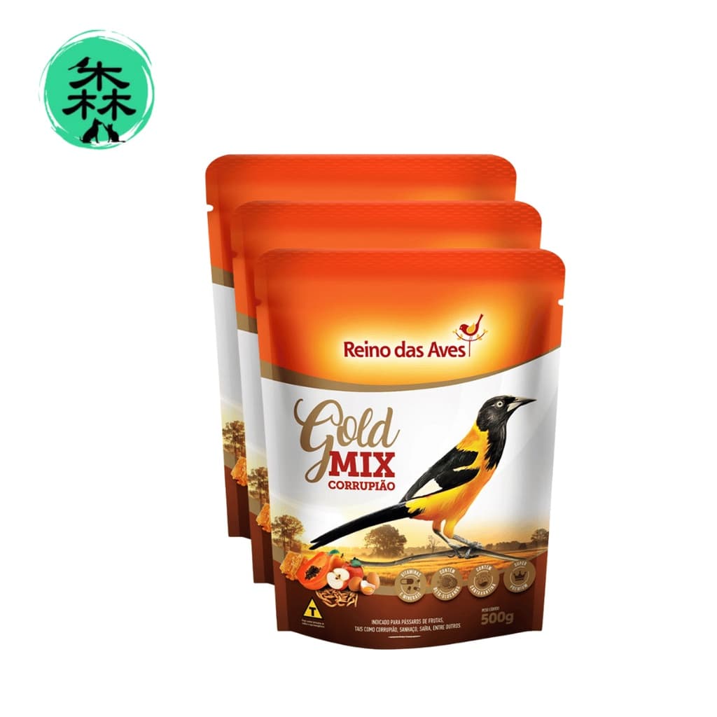 KIT  Corrupião Gold Mix - 500gr - 3 und