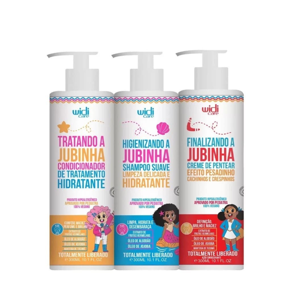 Kit Widi Care Jubinha Shampoo + Condicionador + Creme de Pentear Pesadinho