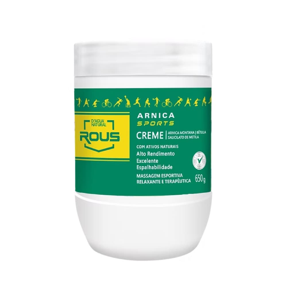 Creme Arnica Sports Rous Para Massagem Esportiva Relaxante Dagua Natural 650g
