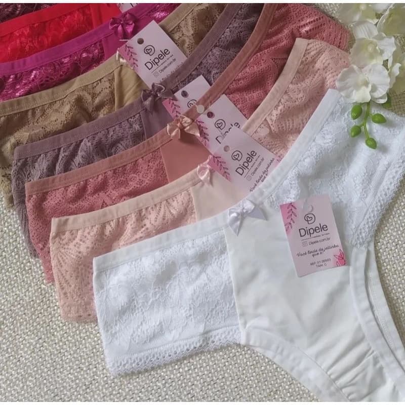 Kit 05 Calcinha Tanga Conforto Luxo FRETE GRATIS