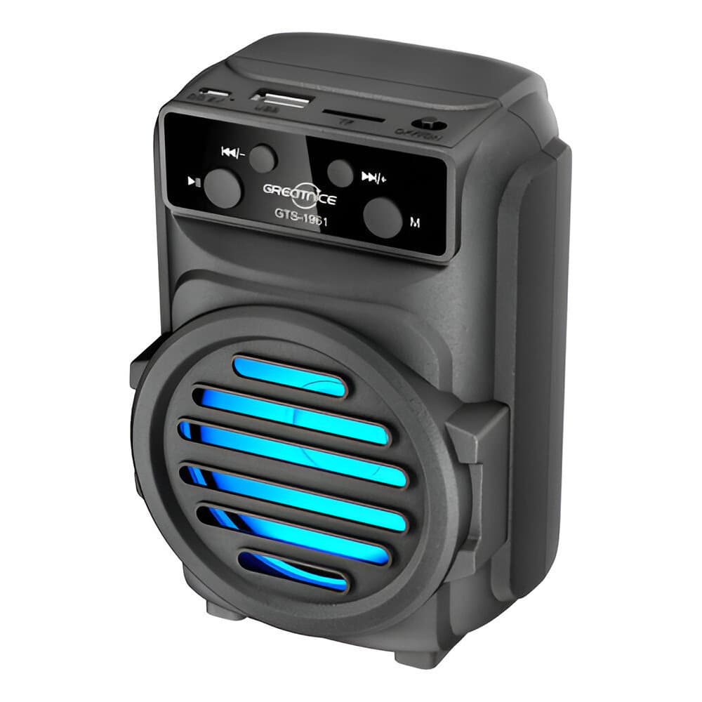 Caixinha de som Blutooth alto falante Luz RGB colorida 5W Radio Usb Mp3 portátil GTS-1961