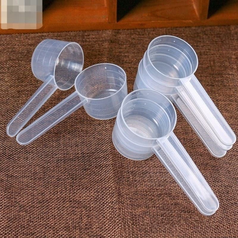 5/10 Pçs Colher De Fundo Plano De Plástico Transparente Com Escala Útil Medição De Cozimento De Cozinha