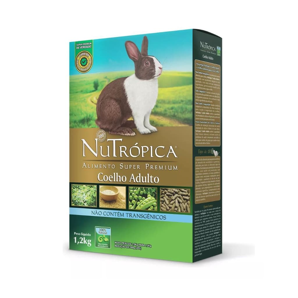 Ração Super Premium p/ Coelho Adulto 1,2kg - Nutrópica