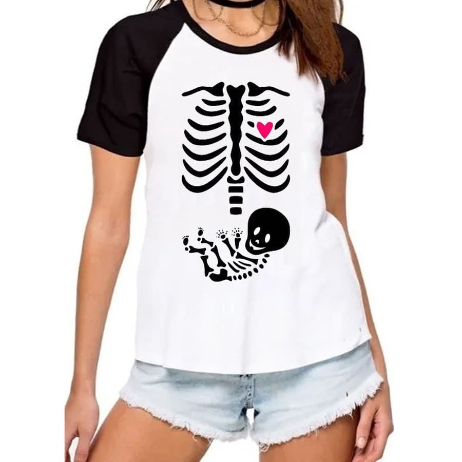 Camiseta gestante gravidez cha revelacao bebe camisa