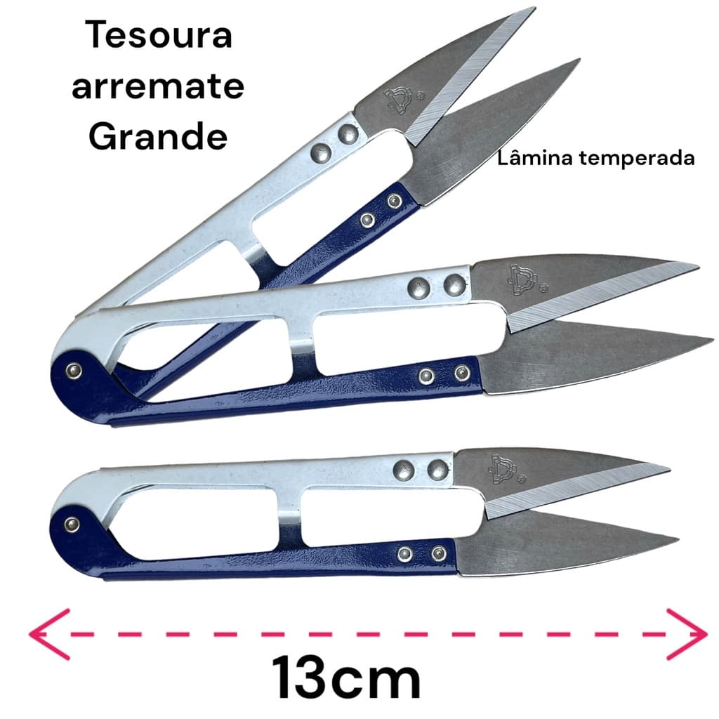 Tesoura De Arremate Profissional Grande 13cm Lâmina Temperada