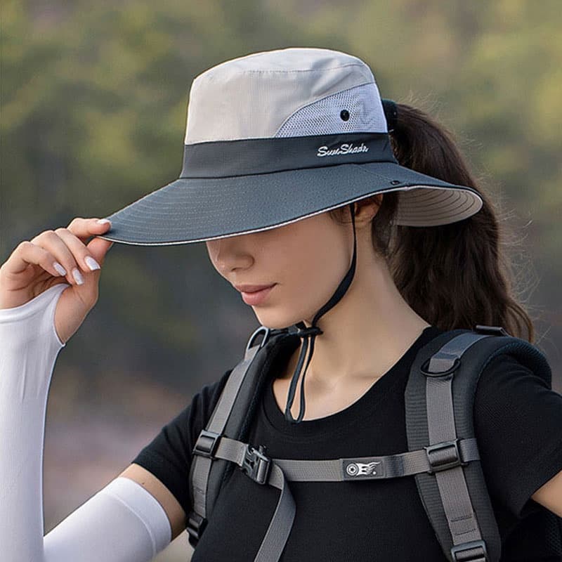 Chapéu De Pesca Verão 2023 Feminino Proteção UV Exterior De Balde Grande Brim Largo Bob Hiking Sol