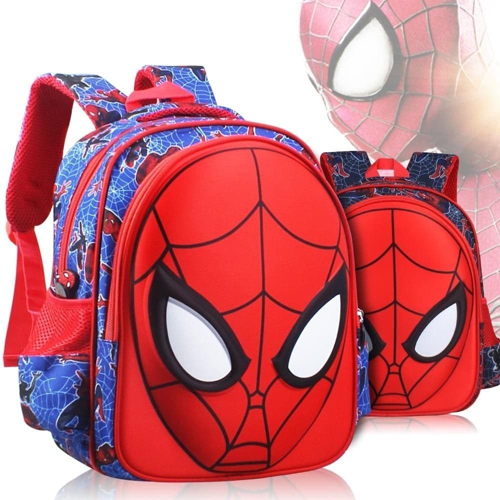 ♛ Desenho Animado Spiderman 3D Schoolbag Kindergarten Boy 3-6 Anos De Idade Alunos Do Ensino Fundamental De 1-5 À Prova D'água Peso Leve E Resistente Ao Desgaste