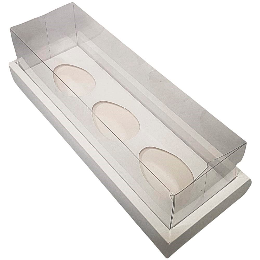 Caixa para Ovo de Colher Triplo de 50g a 80g - Branca  - 5 unidades - Assk - Rizzo Confeitaria