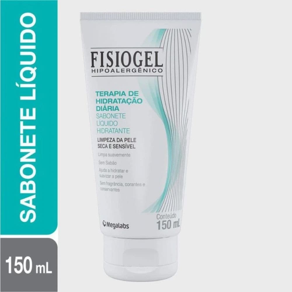Sabonete Hidratante Facial liquido Fisiogel Pele Seca e Sensível com 150ml