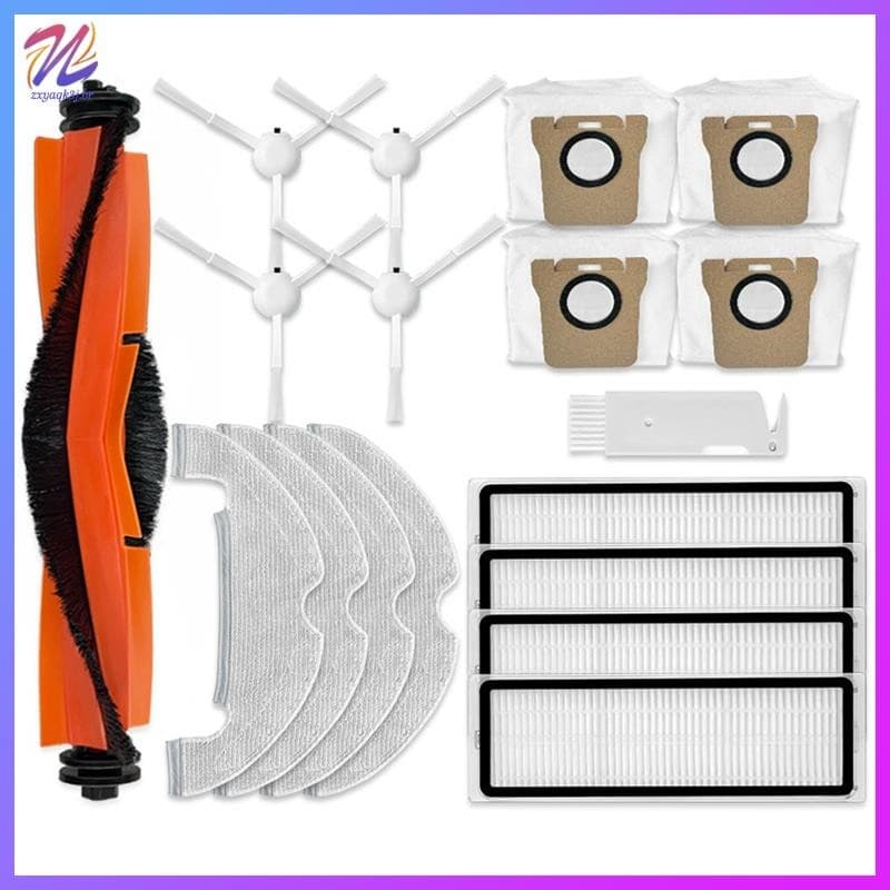 Para Robô Vácuo X10 Peças De Reposição Acessórios Escova Lateral Principal Filtro Hepa Mop Pano Saco Poeira