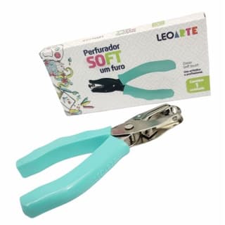Perfurador de Papel Alicate Soft Um Furo Corpo Emborrachado - LEOARTE