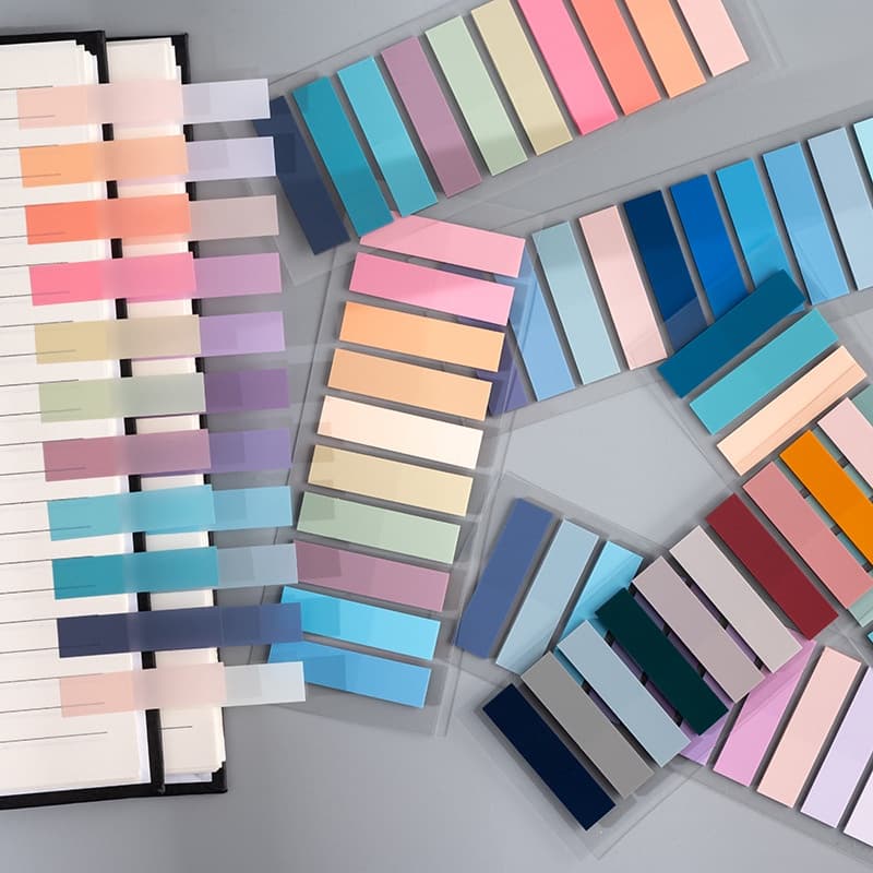 200 Folhas Notas Adesivas Transparentes Coloridas Autocolantes Marcadores De Livros Anotações Papel Papelaria Material