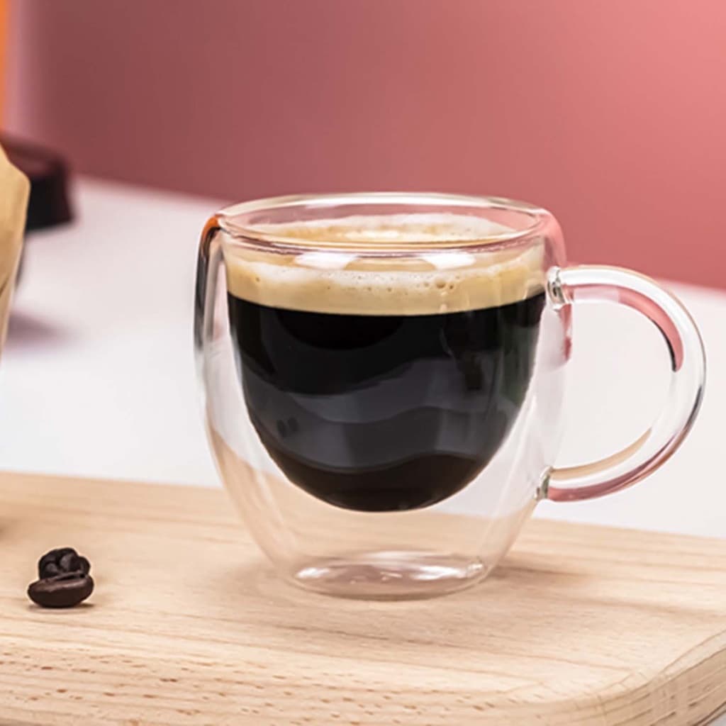 Caneca De Parede Dupla 240ml Resistente Ao Calor Café Chá