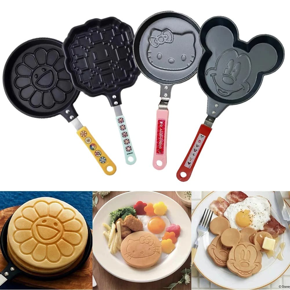 Frigideira Kawaii Hello Kittys Anime Stitch 3D Padrão Multifuncional Portátil Para Muffin Doméstico