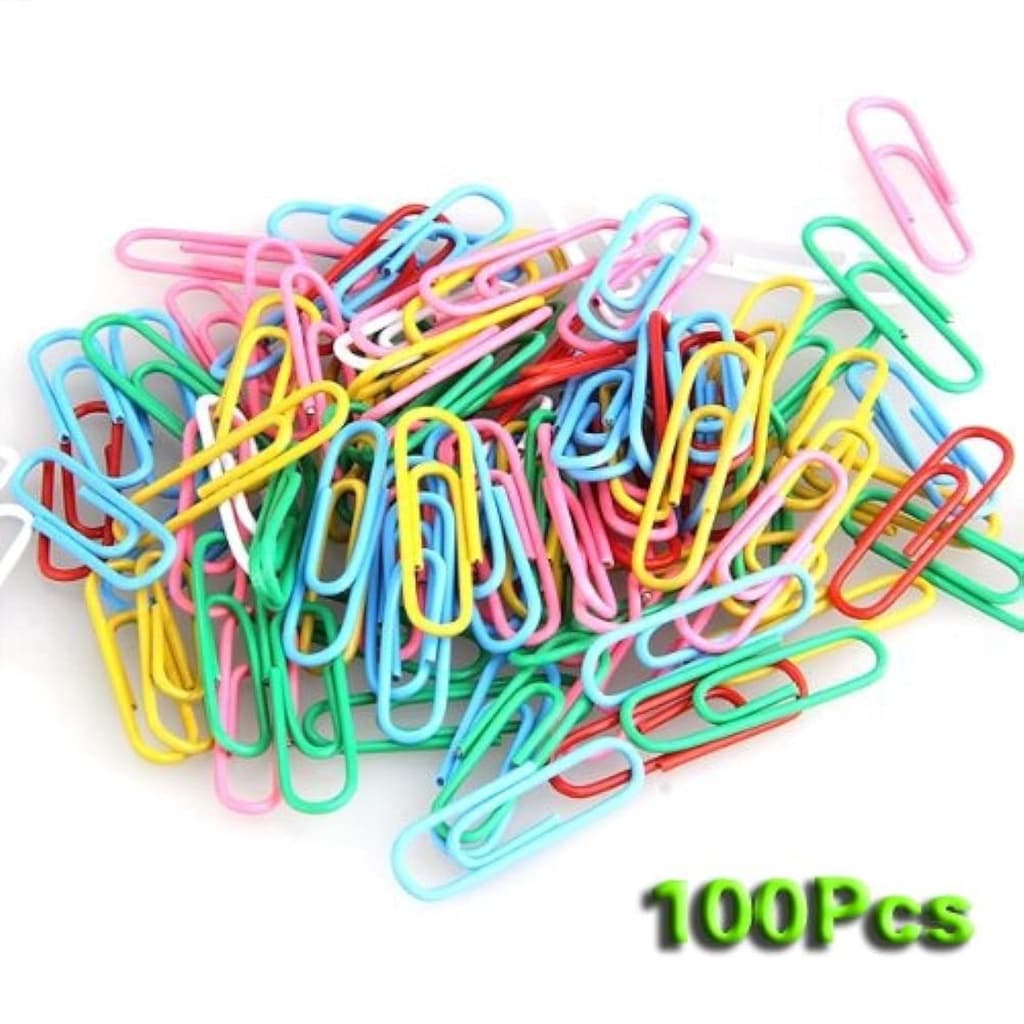 Clips Para Papel Colorido 100/200/300 Unidades - Cores Sortidas - Prendedor de papel - Clipes De Papel