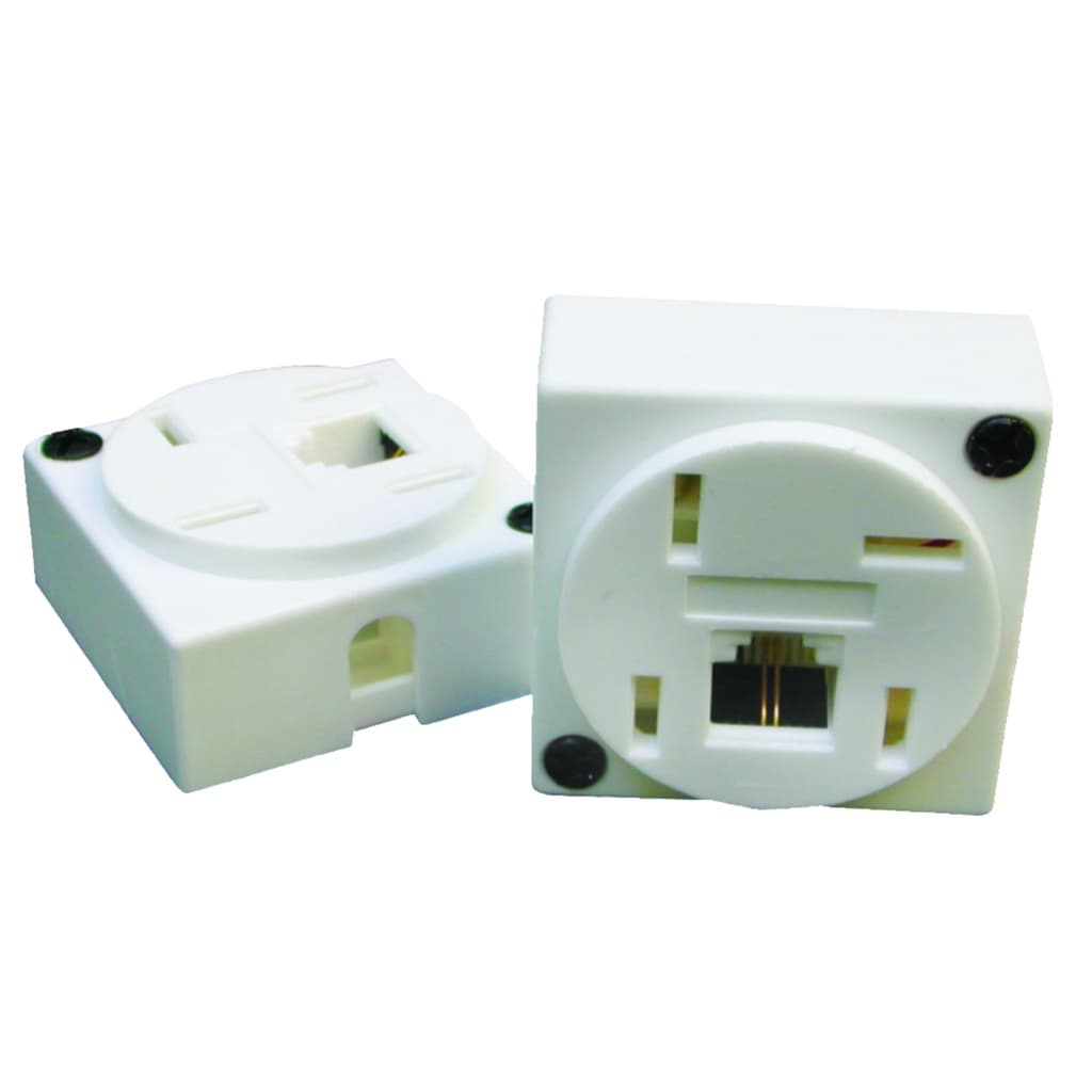 Adaptador Tomada Padrão Telefone + RJ11 Branco Fêmea Radial