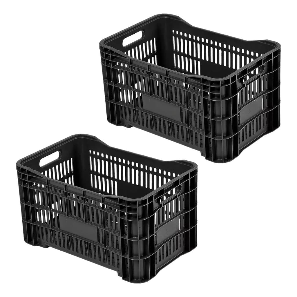 2 Caixas Plásticas Hortifrúti Agrícola 52l Vazada Mercado Feira Organizacao