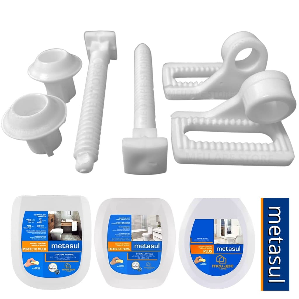 Kit Parafusos Fixação Assento Sanitário Metasul 6 Peças