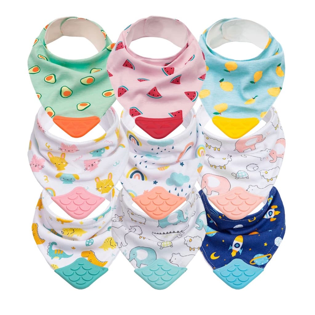 Bandana Babador com Mordedor Animal Fun Frutti com Ajuste Estilosa Buba