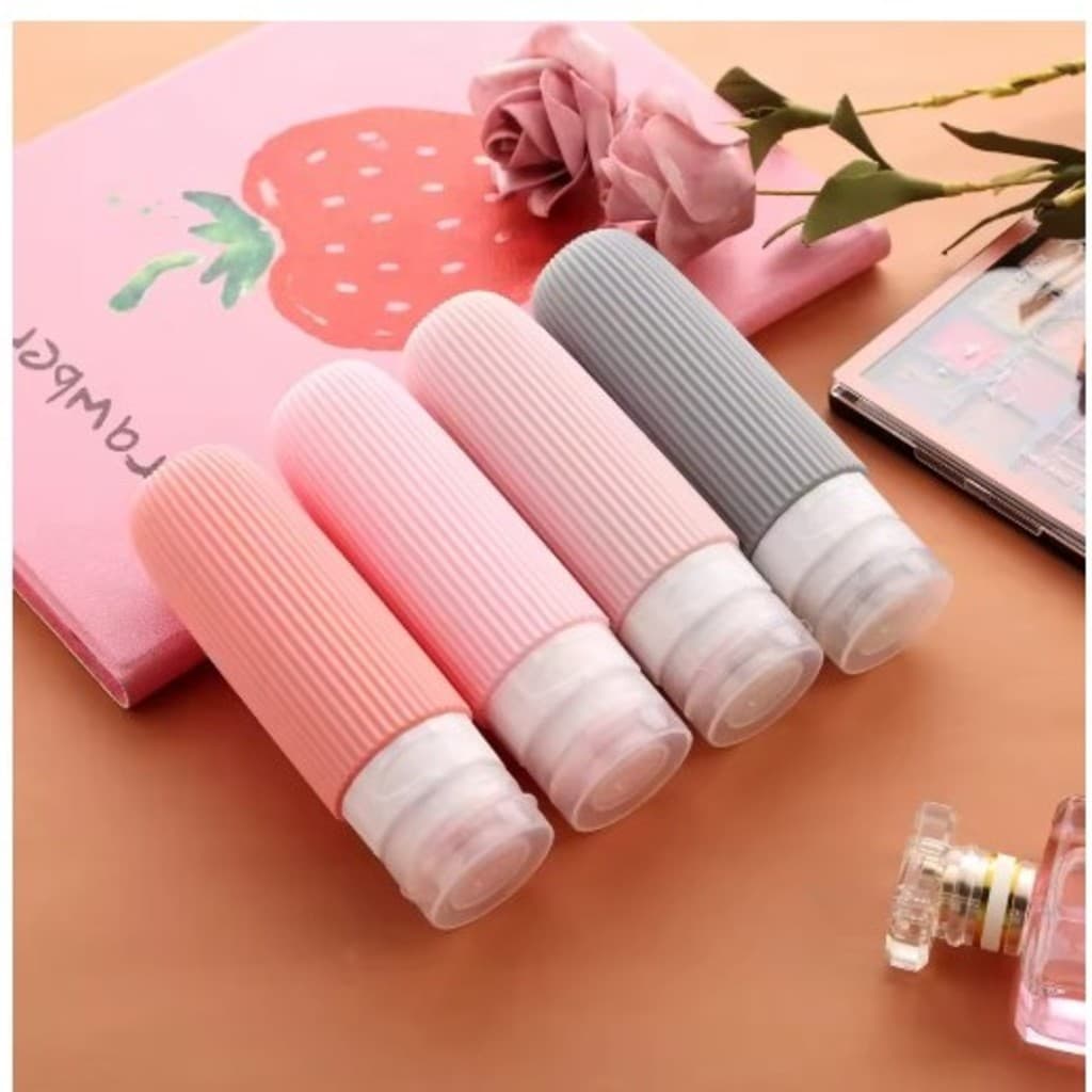 Kit 4 Garrafas De Silicone Dispensadoras  Portáteis 90ml Para Viagens.