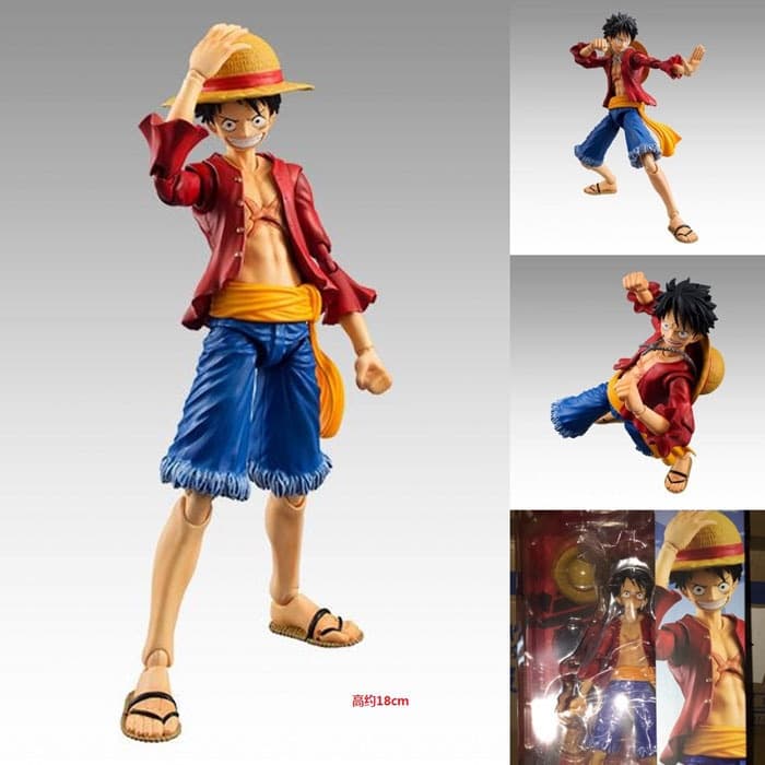 Monkey D. Luffy Boneco One Piece Articulado + acessorios 18 cm Action Figure Anime