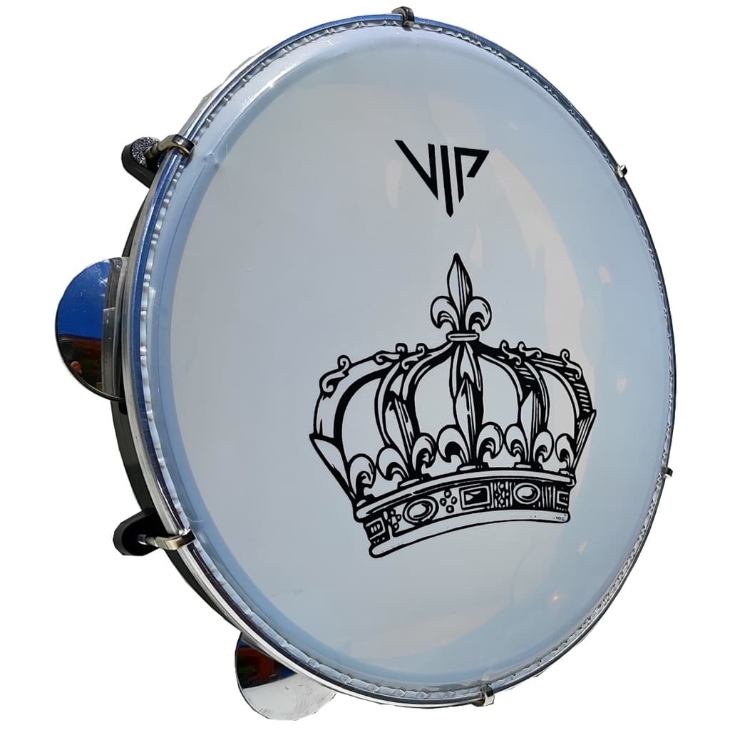Pandeiro Vip 10 Pele Leitosa Coroa Abs Platinelas Inox br