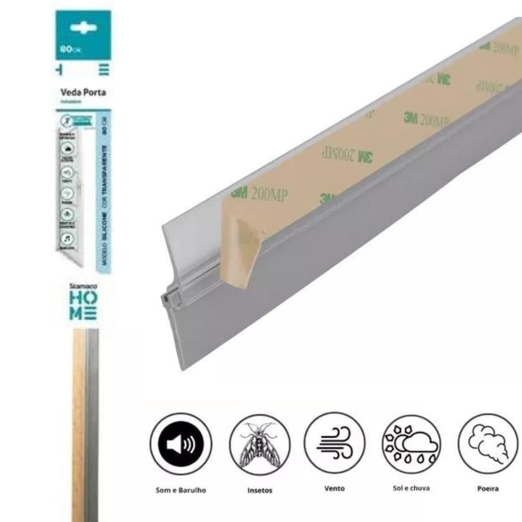 Veda Porta Rodapé Adesivo 80cm Rodo Silicone Protetor