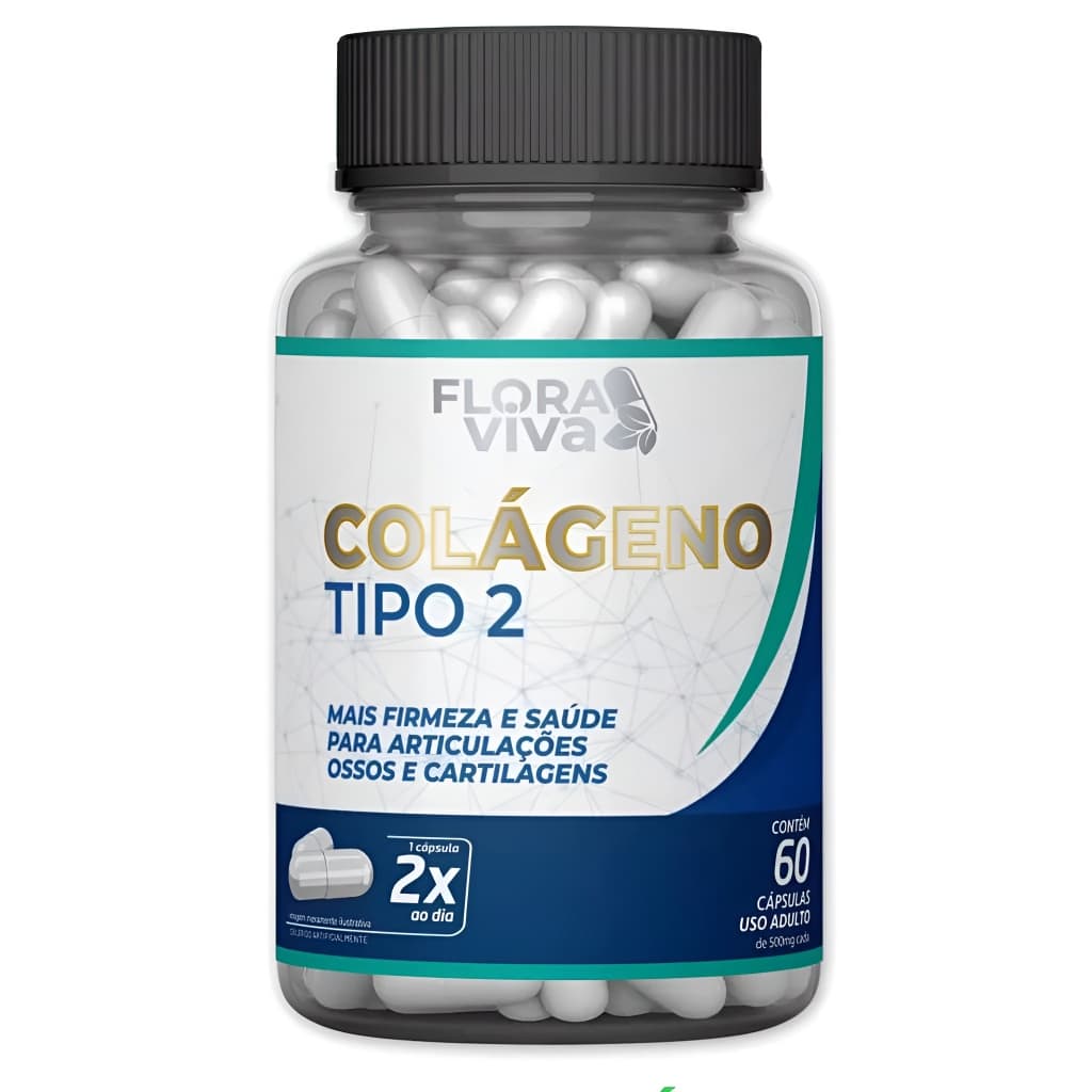 Colágeno Tipo 2 500mg 60 Cápsulas - Flora Viva