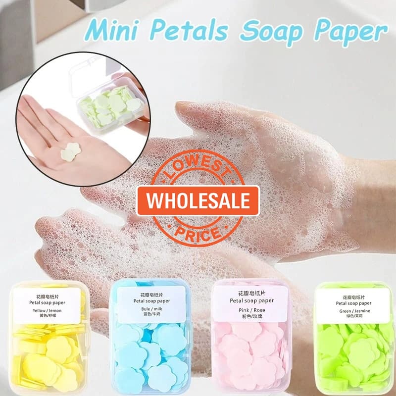 [Sabonete De Viagem Para Acampamento Papel Sabão/Descartável Mini Em Caixa De Pétalas Portátil Fatias De Perfumado