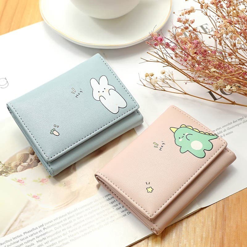 Carteira Pequena Feminina Fofa Animal Multi-Cartão Com Três Dobras C001 JZ