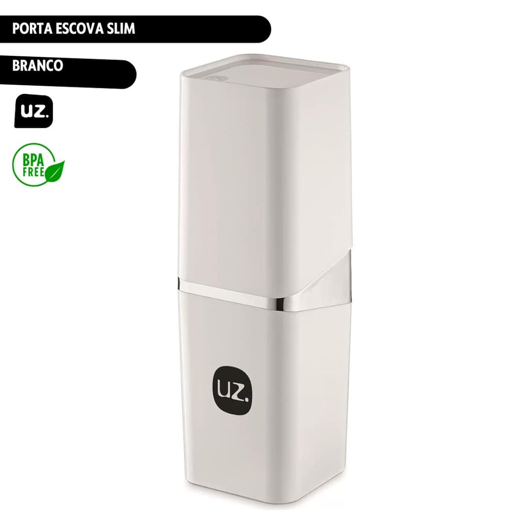 Porta Escova Slim Branco Metalizado Uz