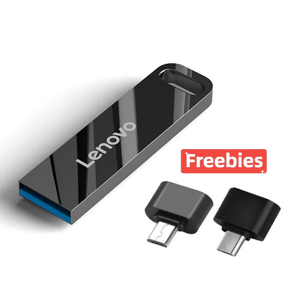Lenovo Pendrive 1GB 2GB 4GB 8GB 16GB 32GB 64GB 128GB 1TB 2TB Unidade Flash USB Com Conversores OTG Freebies 3.0