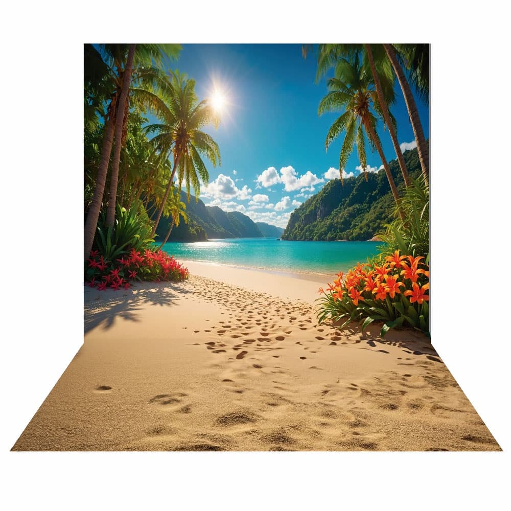 Fundo Fotográfico Cenário Praia Verão Tecido 2,20m x1,50m F427