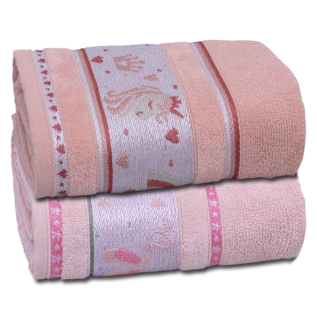 Kit/Jogo 2 Toalhas de Banho Infantil Soft Baby Kids Algodão Meninos Meninas Toque Aveludado