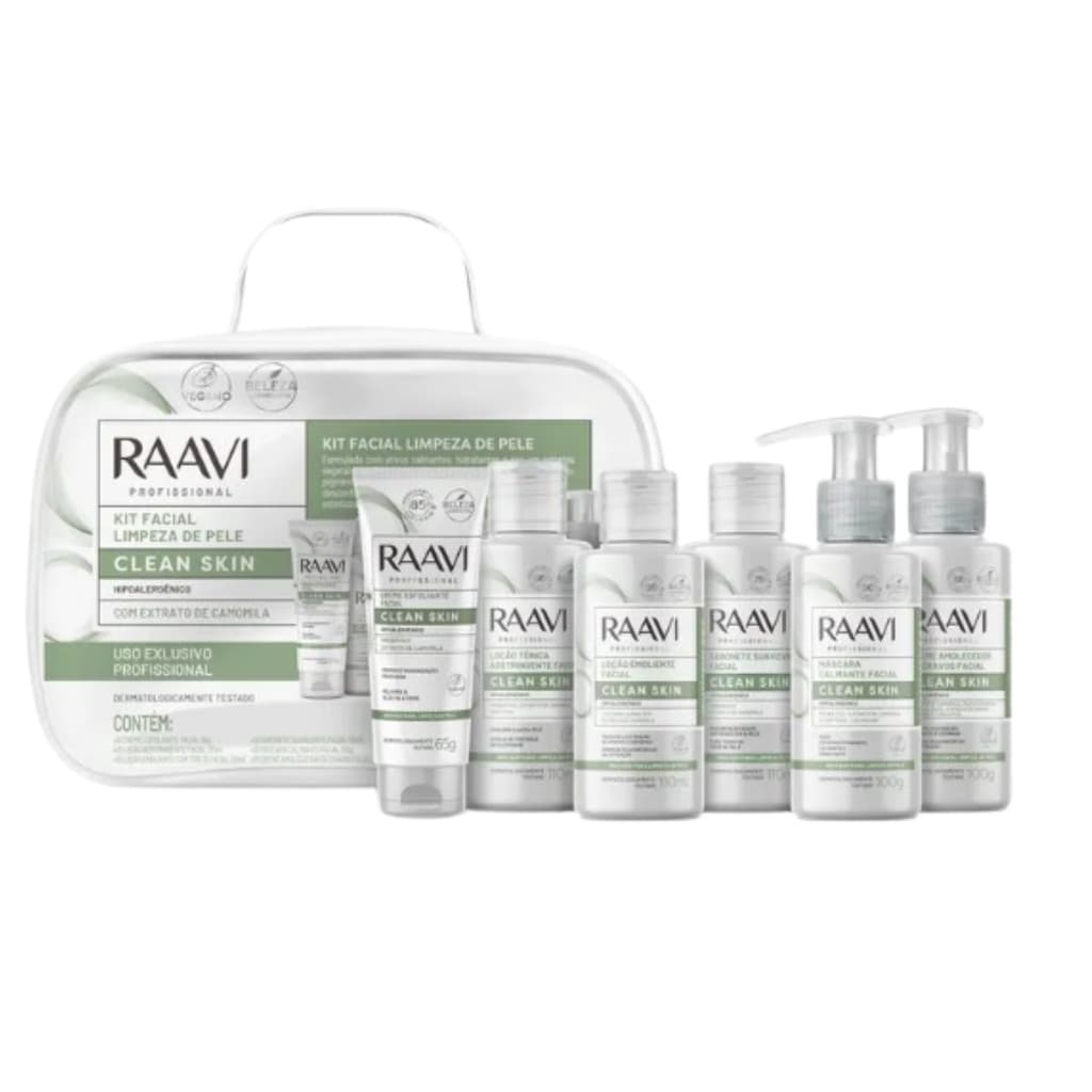 Kit Raavi Facial Limpeza De Pele Clean Skin